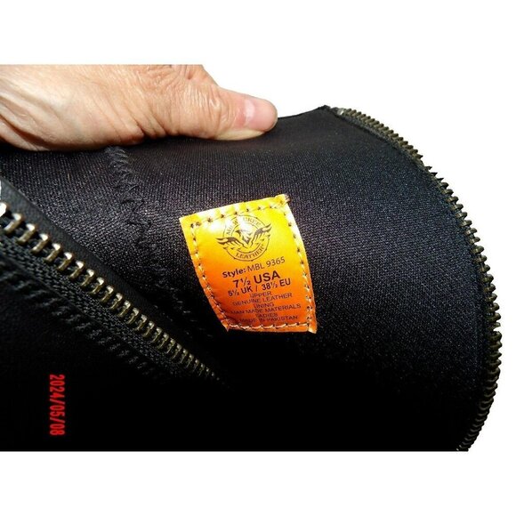 Milwaukee‎ Leather Women's 14" Full Lacing Classic Harness Boots Size 7.5-Black - Picture 6 of 6